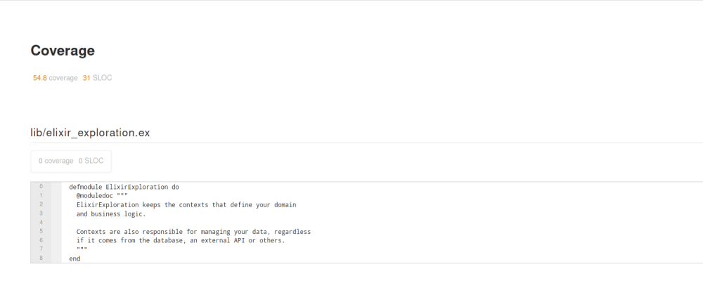 Coverage Report for Elixir & Phoenix